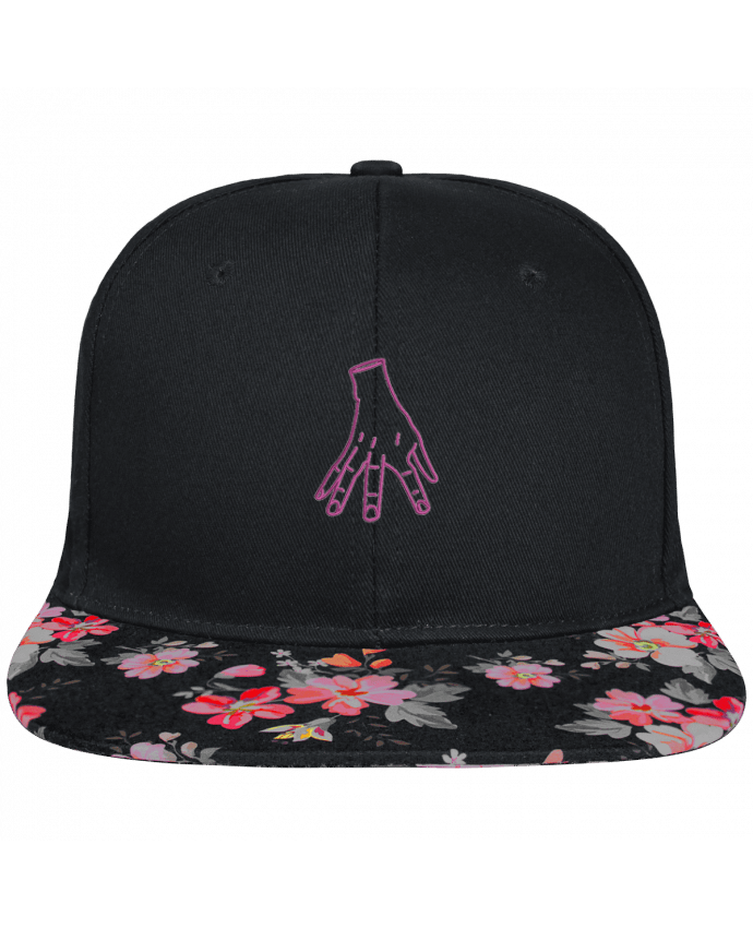 Snapback faded floral Main Famille Adams brodé et visière à motifs 100% polyester et toile coton