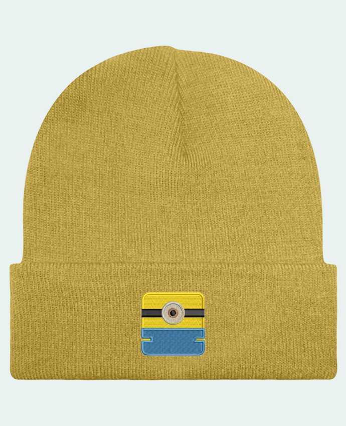 Reversible Beanie Minion carré brodé by tunetoo