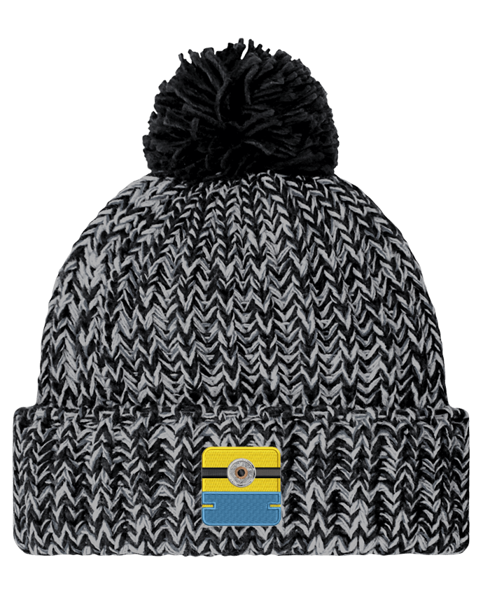 Bonnet pompon twist Minion carré brodé par tunetoo