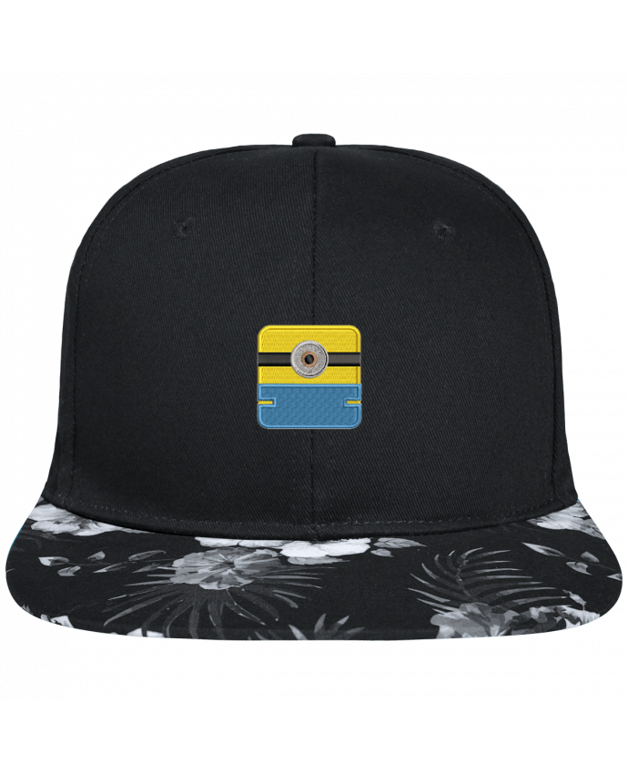 Snapback Cap visor Hawaii Crown pattern Minion carré brodé brodé avec toile noire 100% coton et visière imprimée fle