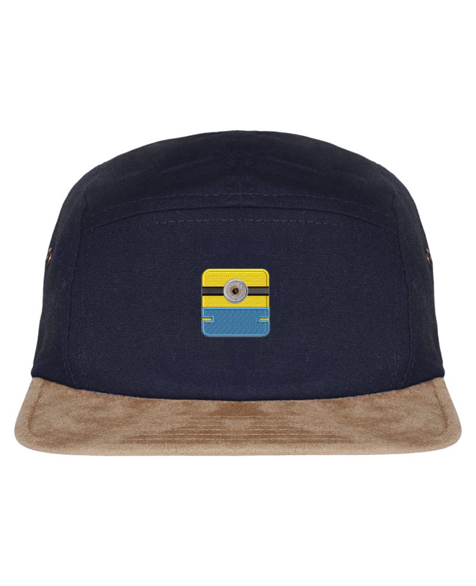 Gorra Panel 5 Visera Imitación Ante Minion carré brodé por tunetoo