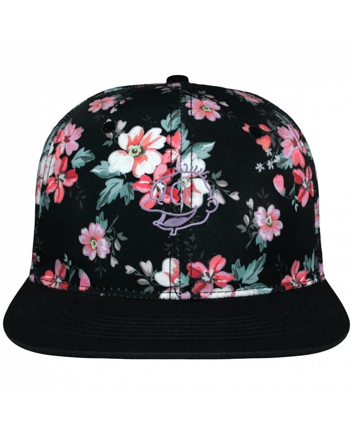 Snapback Cap Black Floral crown pattern Razmoket brodé brodé avec toile motif à fleurs 100% polyester et vis