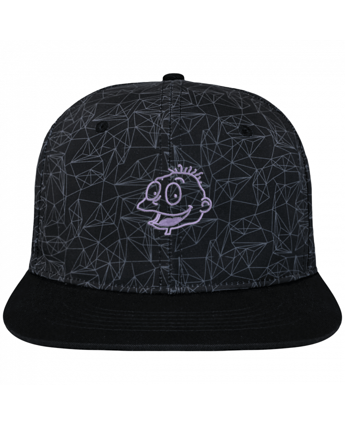 Snapback Cap geometric Crown pattern Razmoket brodé brodé avec toile imprimée et visière noire