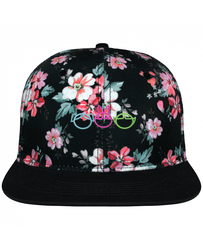 Casquette snapback floral black Les Supers Nanas brodé brodé avec toile motif à fleurs 100% polyeste