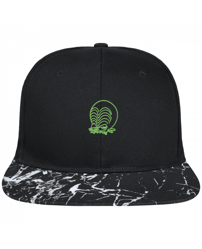 Snapback Cap visor black mineral pattern Zinzin de l'espace brodé brodé avec toile noire 100% coton et visiè