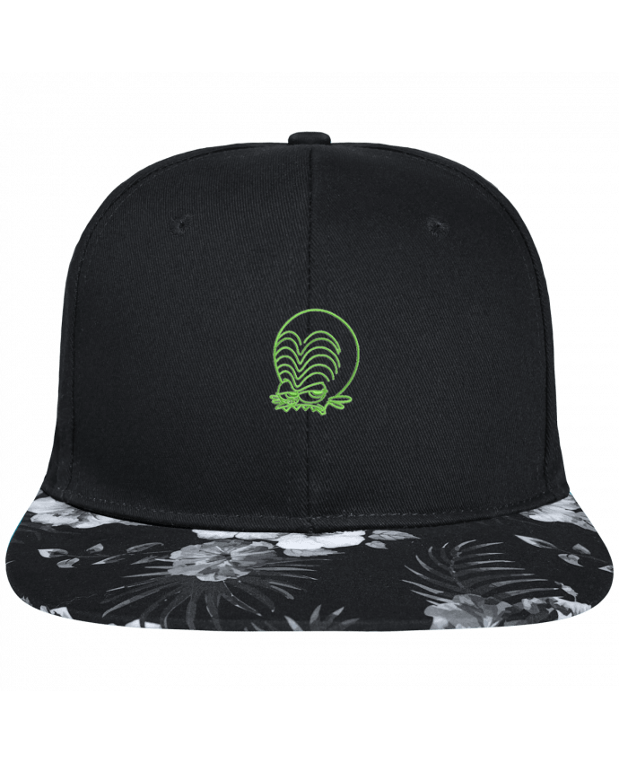 Snapback Cap visor Hawaii Crown pattern Zinzin de l'espace brodé brodé avec toile noire 100% coton et visière impri