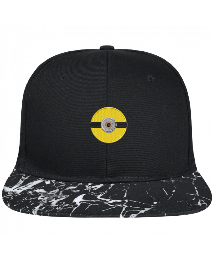 Snapback Cap visor black mineral pattern Minion rond brodé brodé avec toile noire 100% coton et visière impri