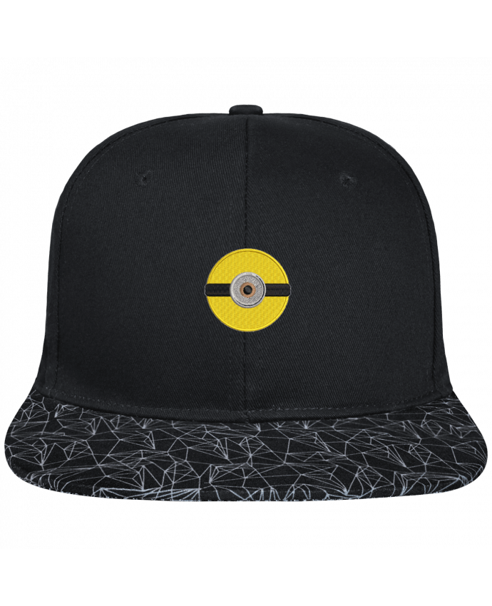 Snapback Cap visor black geometric pattern Minion rond brodé brodé avec toile noire 100% coton et visière im