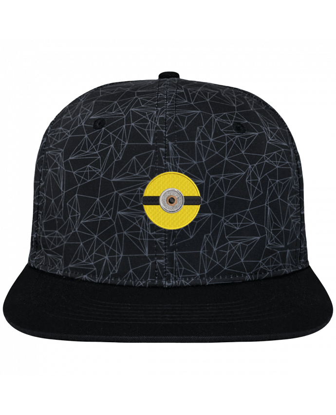 Snapback Cap geometric Crown pattern Minion rond brodé brodé avec toile imprimée et visière noire