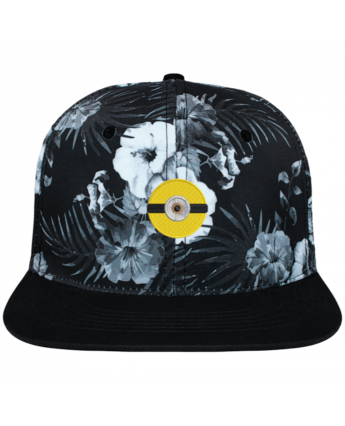 Snapback Cap Hawaii Crown pattern Minion rond brodé brodé et toile imprimée motif floral noir e