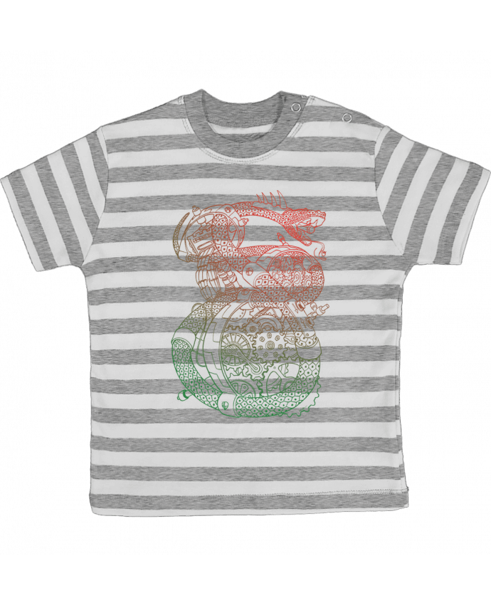 Tee-shirt bébé à rayures Méca Serpent par Tomi Ax
