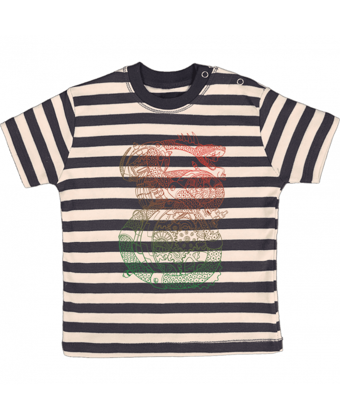 T-shirt baby with stripes Méca Serpent by Tomi Ax