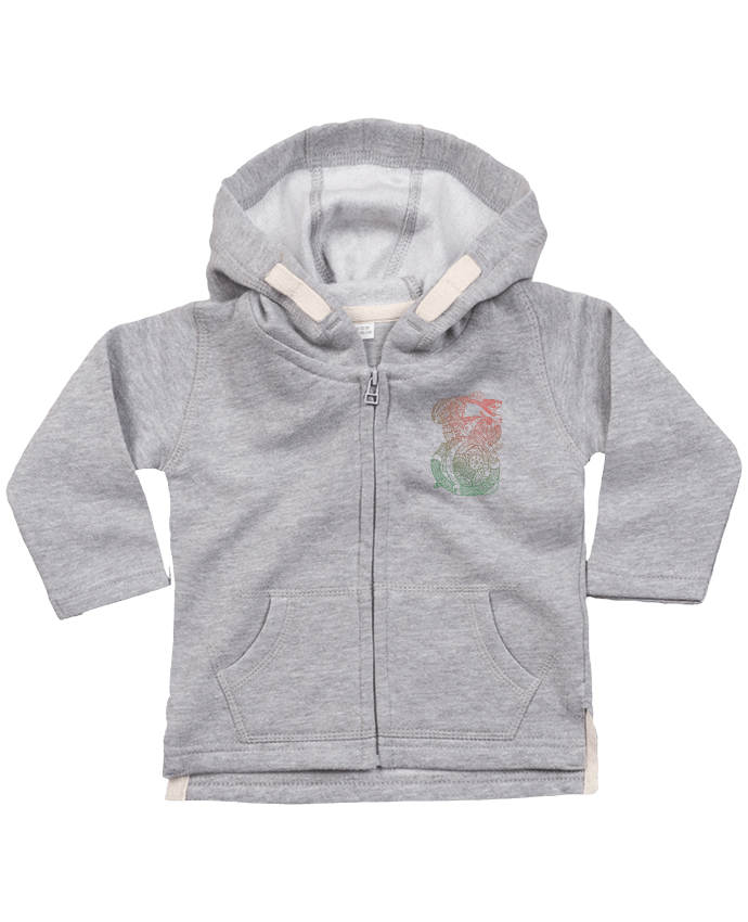 Hoddie with zip for baby Méca Serpent by Tomi Ax