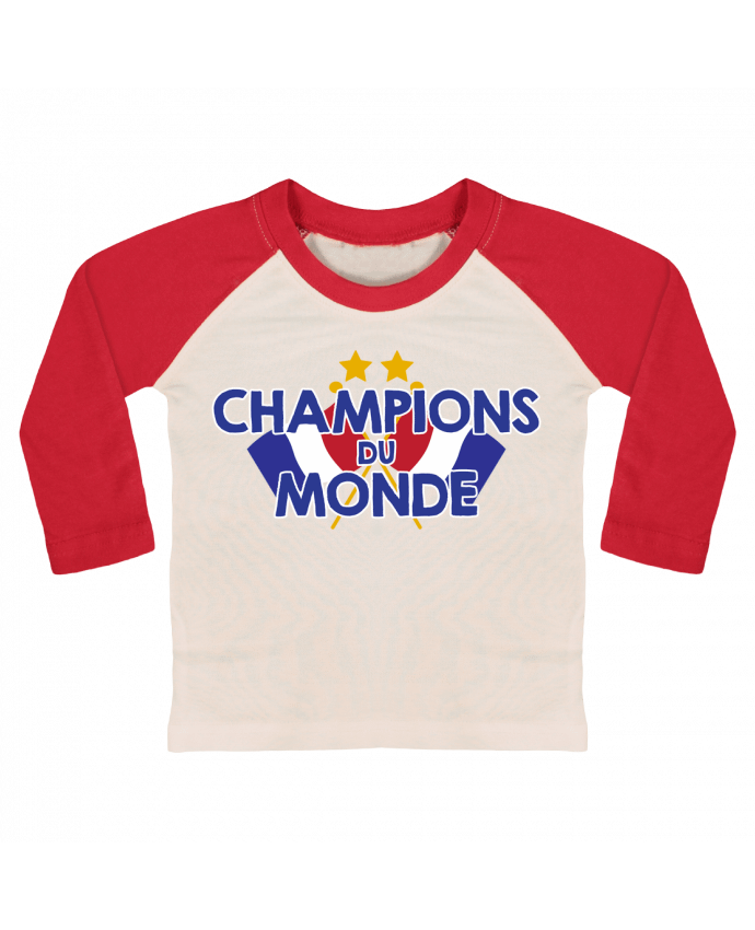 T-shirt baby Baseball long sleeve Champions du monde by tunetoo