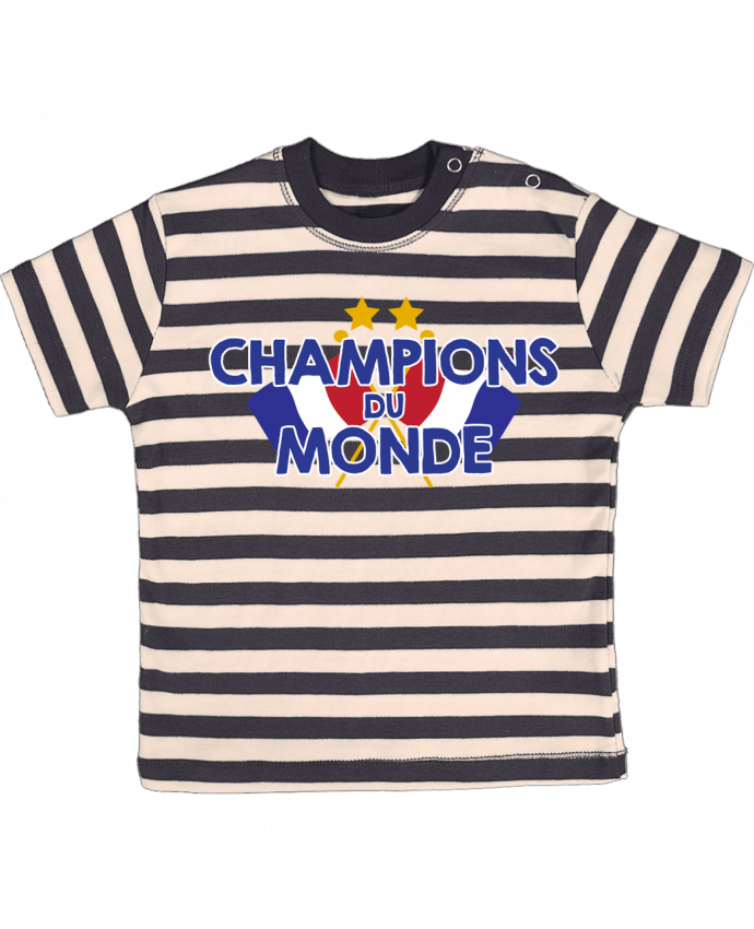T-shirt baby with stripes Champions du monde by tunetoo