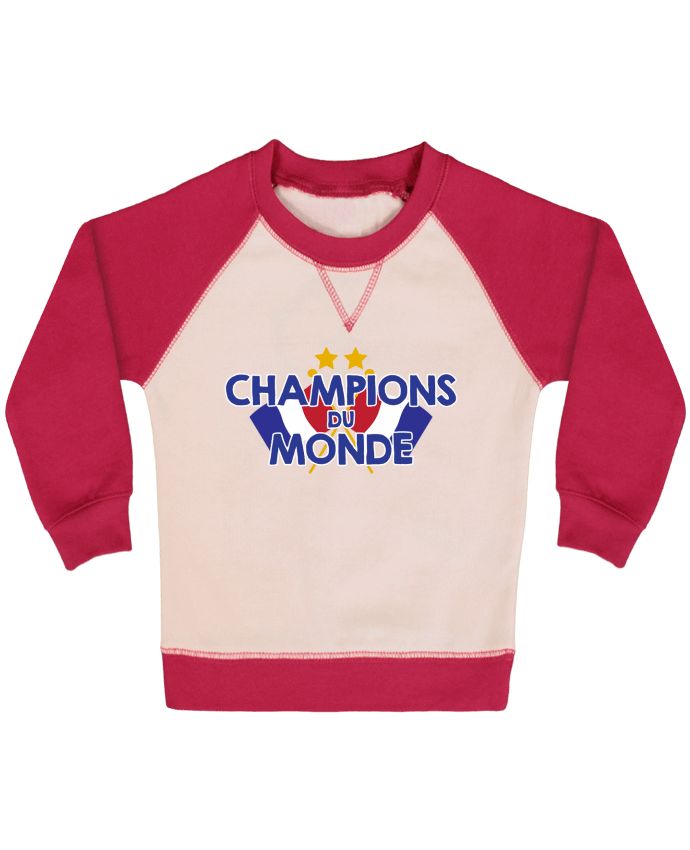 Sweatshirt Baby crew-neck sleeves contrast raglan Champions du monde by tunetoo