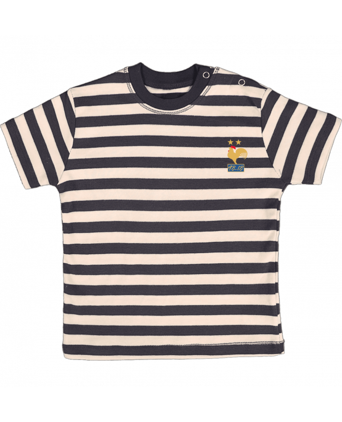 Tee-shirt bébé à rayures France champion du monde 2018 par Mhax