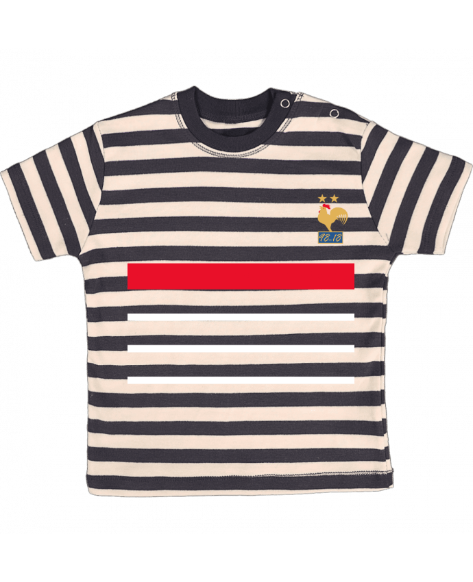T-shirt baby with stripes La France Champion du monde 2018 rétro by Mhax