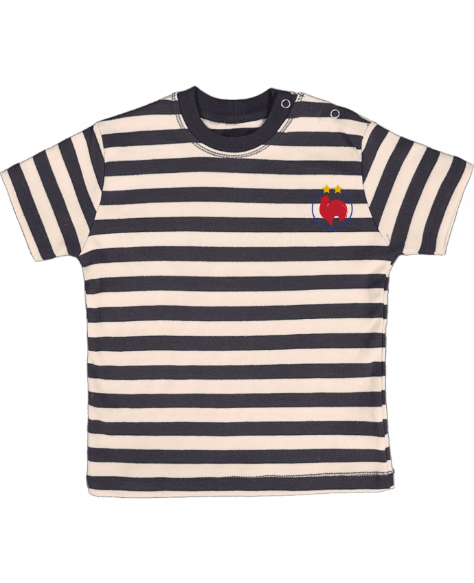 T-shirt baby with stripes Champion Coq 2 étoiles by tunetoo