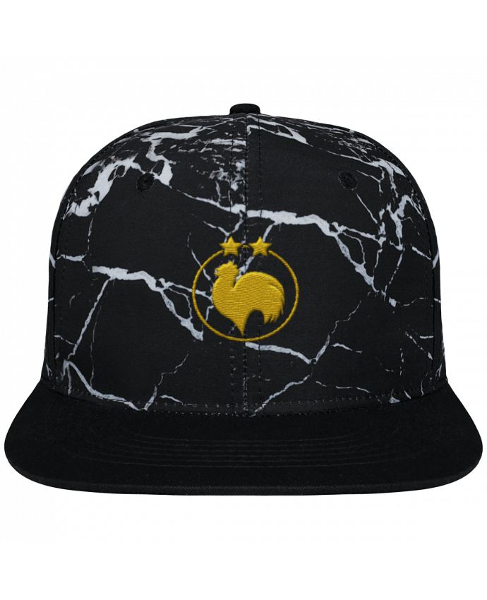 Snapback Cap black mineral Crown pattern Champion 2 étoiles brodé brodé et toile imprimée motif minéral noir