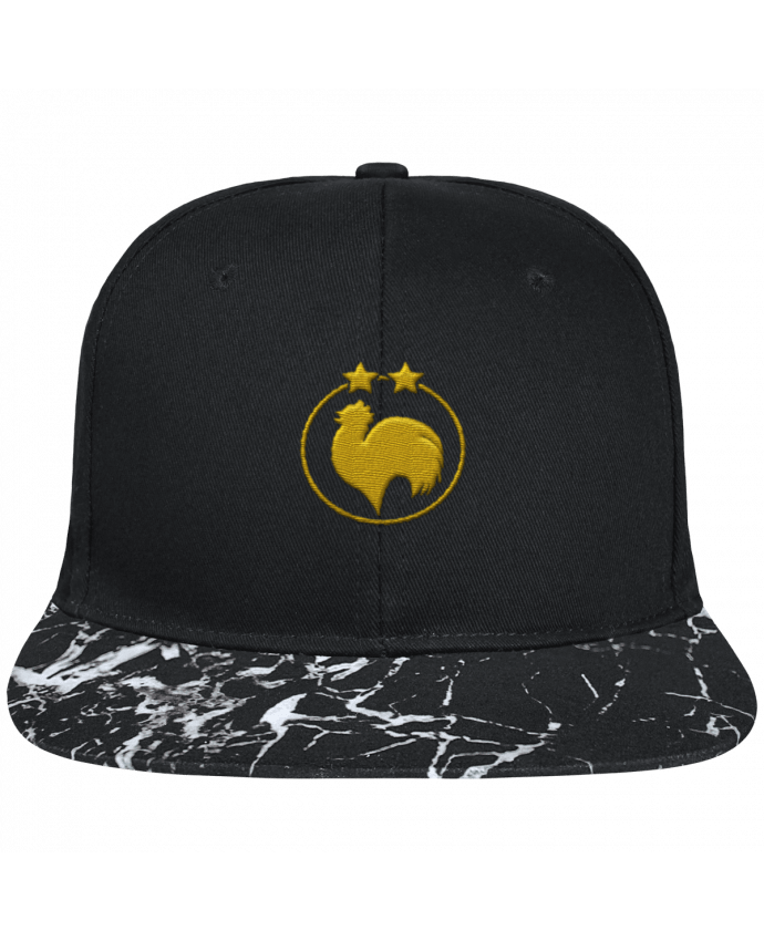 Snapback Cap visor black mineral pattern Champion 2 étoiles brodé brodé avec toile noire 100% coton et visièr