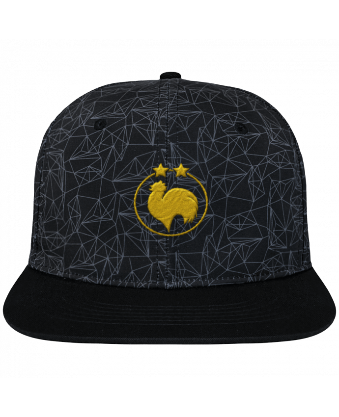 Snapback Cap geometric Crown pattern Champion 2 étoiles brodé brodé avec toile imprimée et visière noi