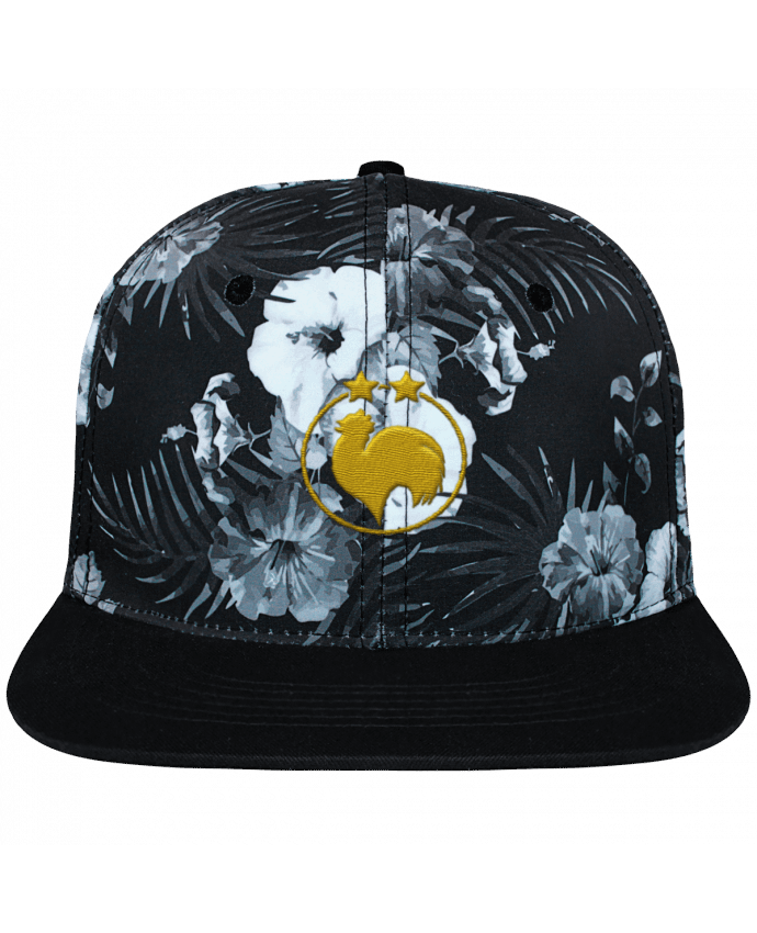Snapback Cap Hawaii Crown pattern Champion 2 étoiles brodé brodé et toile imprimée motif floral