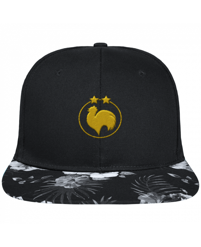 Snapback Cap visor Hawaii Crown pattern Champion 2 étoiles brodé brodé avec toile noire 100% coton et visière imprim