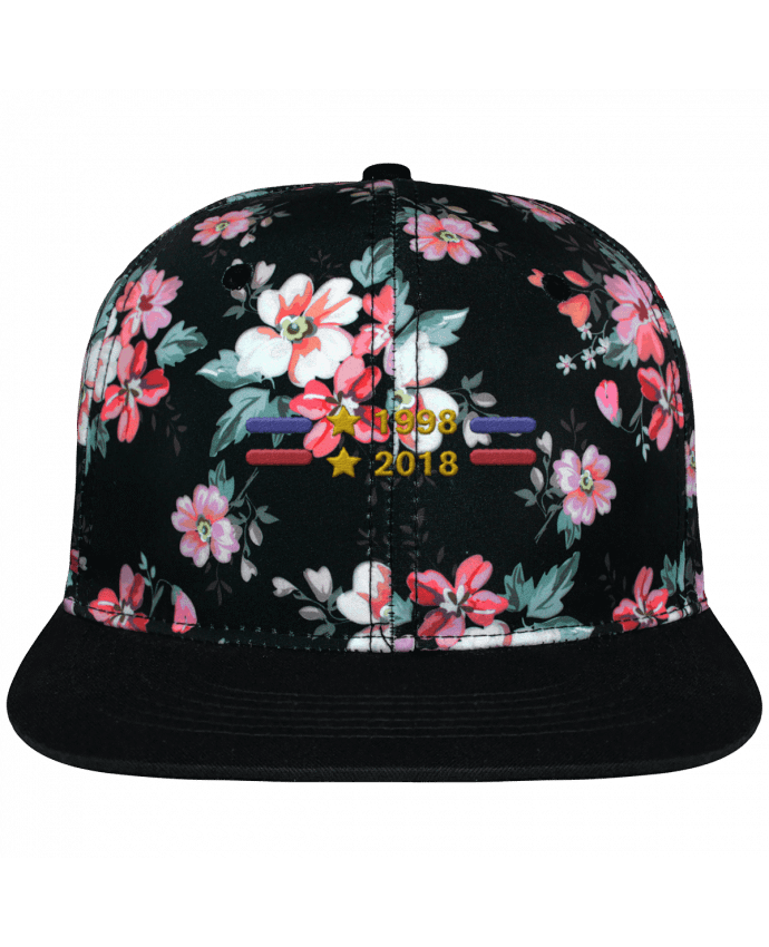 Snapback Cap Black Floral crown pattern Champions du monde 2018 brodé brodé avec toile motif à fleurs 100% p