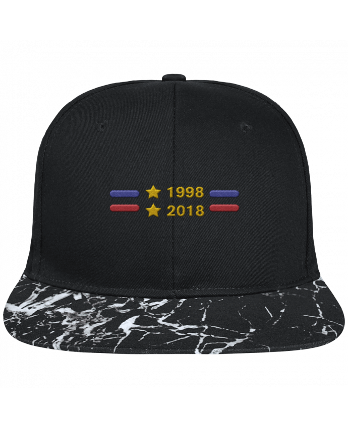 Snapback black visiere minerale Champions du monde 2018 brodé brodé avec toile noire 100% coton et v