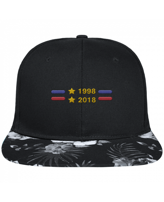 Gorra Snapback Visera Flor Hawai Champions du monde 2018 brodé brodé avec toile noire 100% coton et visière i