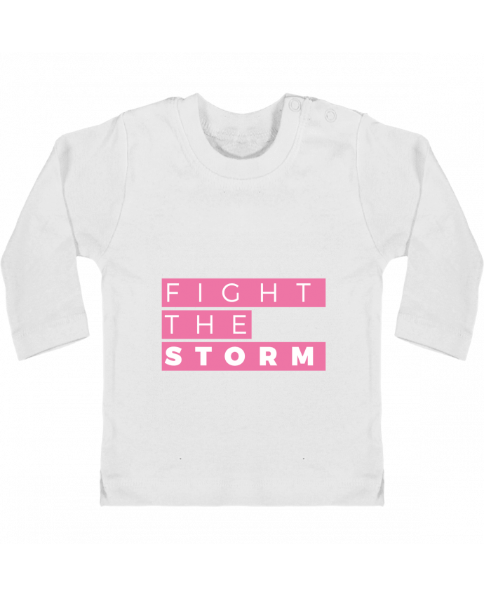 Baby T-shirt with press-studs long sleeve Fight the storm manches longues du designer Nana