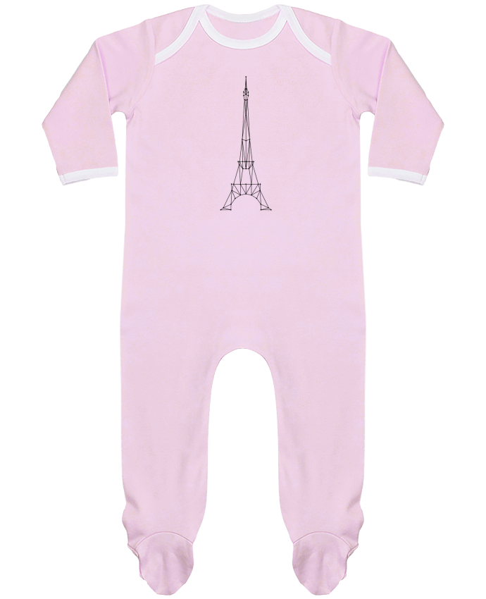 Baby Sleeper long sleeves Contrast Tour eiffel - Paris by /wait-design