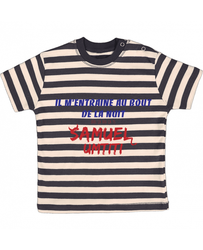 T-shirt baby with stripes Chanson Equipe de France by tunetoo