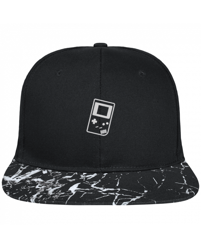 Snapback Cap visor black mineral pattern Gameboy brodé brodé avec toile noire 100% coton et visière imprimée 