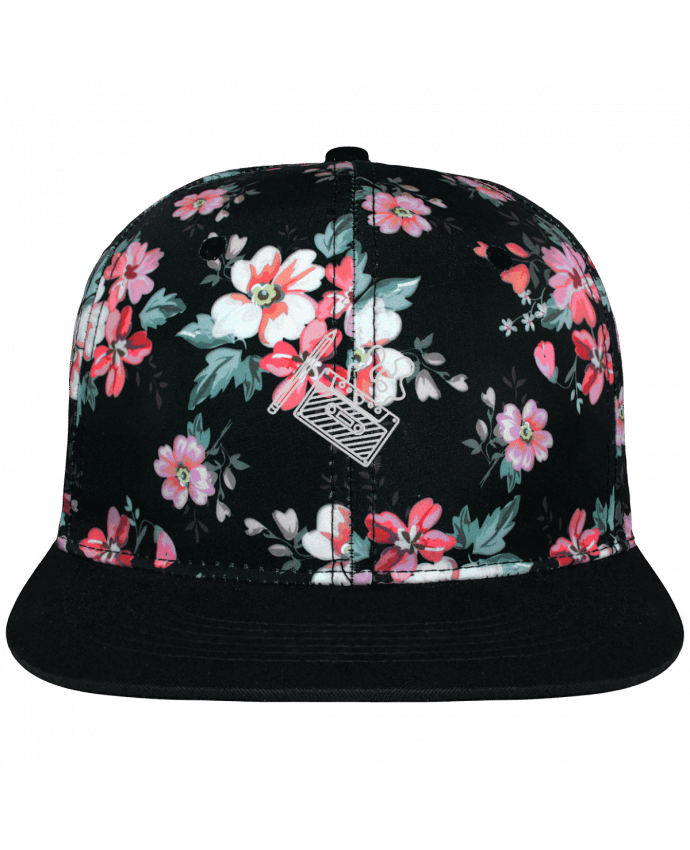 Gorra Snapback Corona Diseño Floral Negro Cassette brodé brodé avec toile motif à fleurs 100% polyester et vis