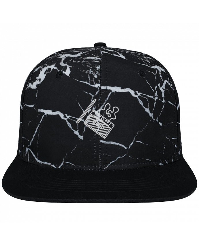 Snapback Cap black mineral Crown pattern Cassette brodé brodé et toile imprimée motif minéral noir et blanc