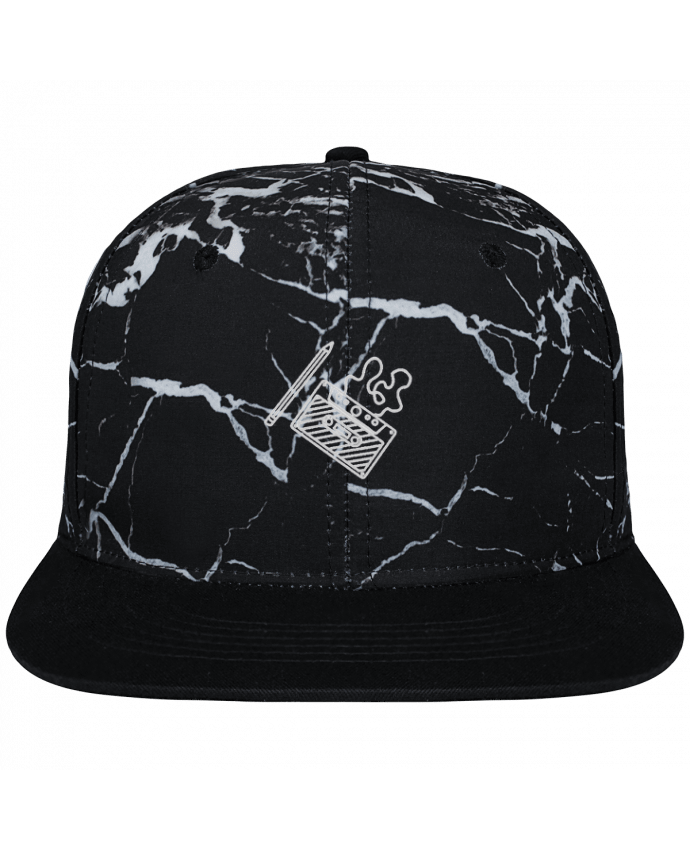 Gorra Snapback Diseño Mineral Negro Cassette brodé brodé et toile imprimée motif minéral noir et blanc