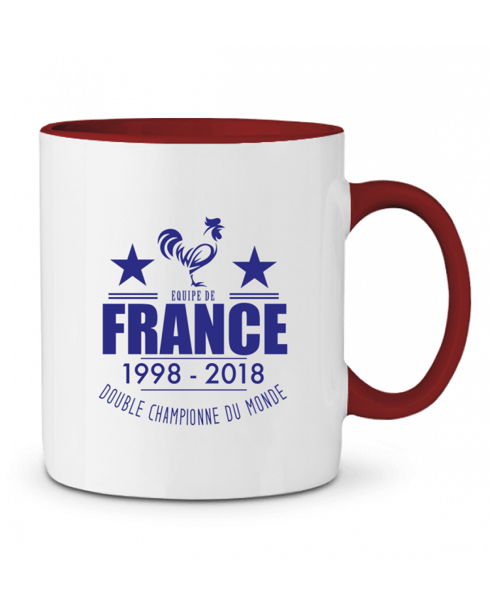 Two-tone Ceramic Mug Equipe de france double championne du monde Footeez