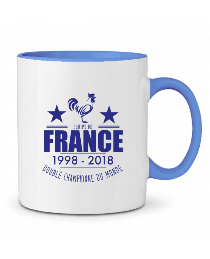 Two-tone Ceramic Mug Equipe de france double championne du monde Footeez