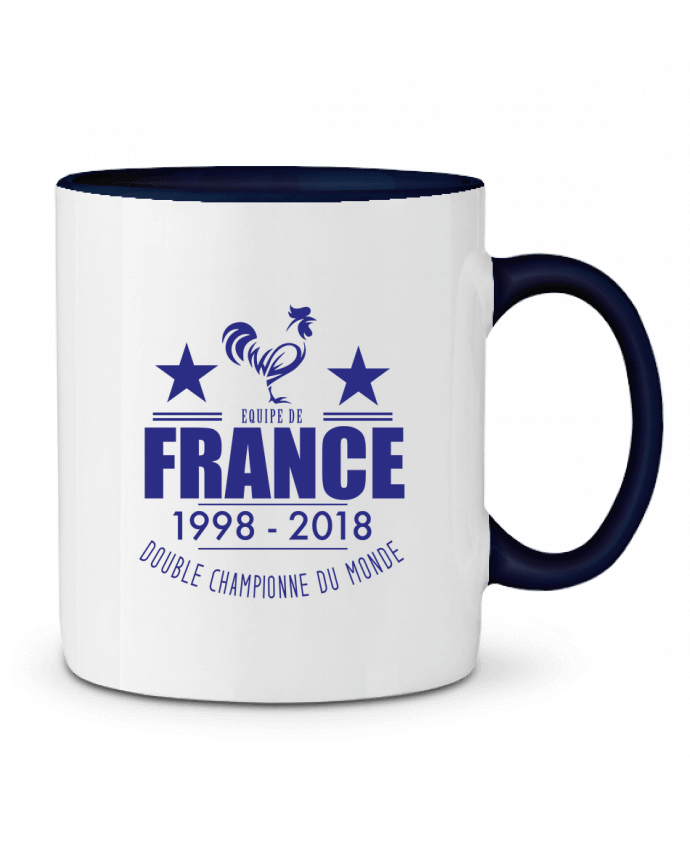 Two-tone Ceramic Mug Equipe de france double championne du monde Footeez