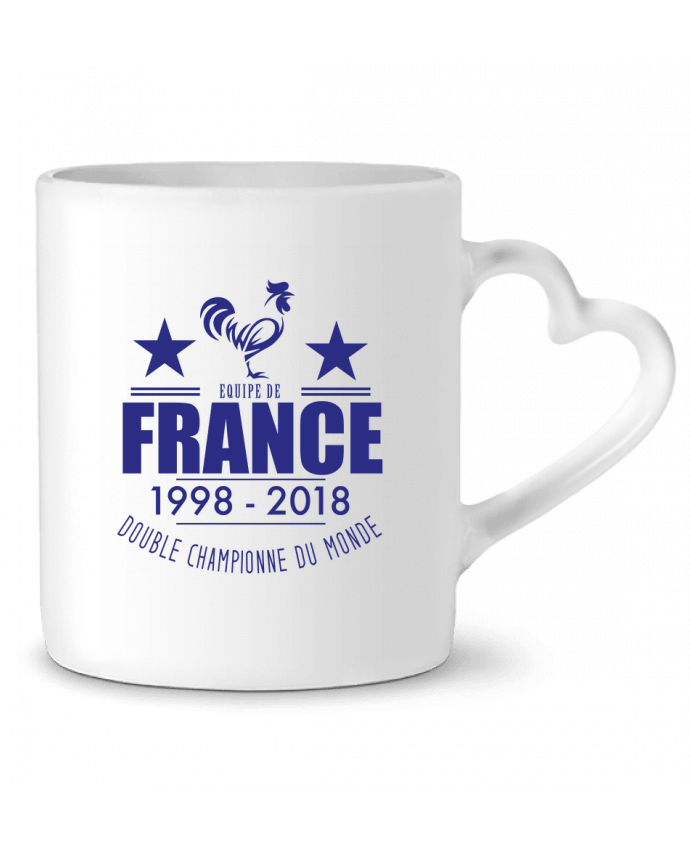 Mug Heart Equipe de france double championne du monde by Footeez