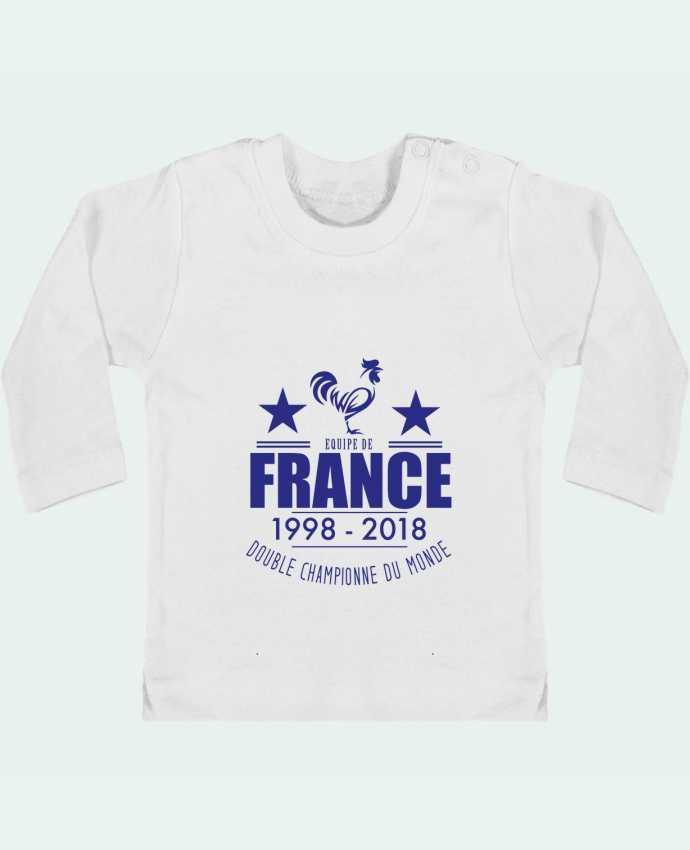 Camiseta Bebé Manga Larga con Botones  Equipe de france double championne du monde manches longues du designer Yazz