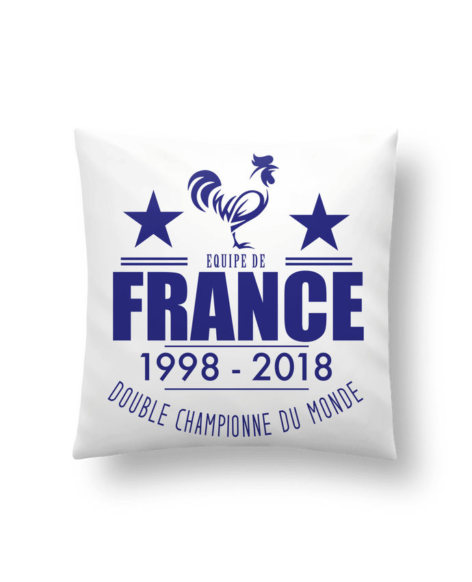 Cushion synthetic soft 45 x 45 cm Equipe de france double championne du monde by Yazz