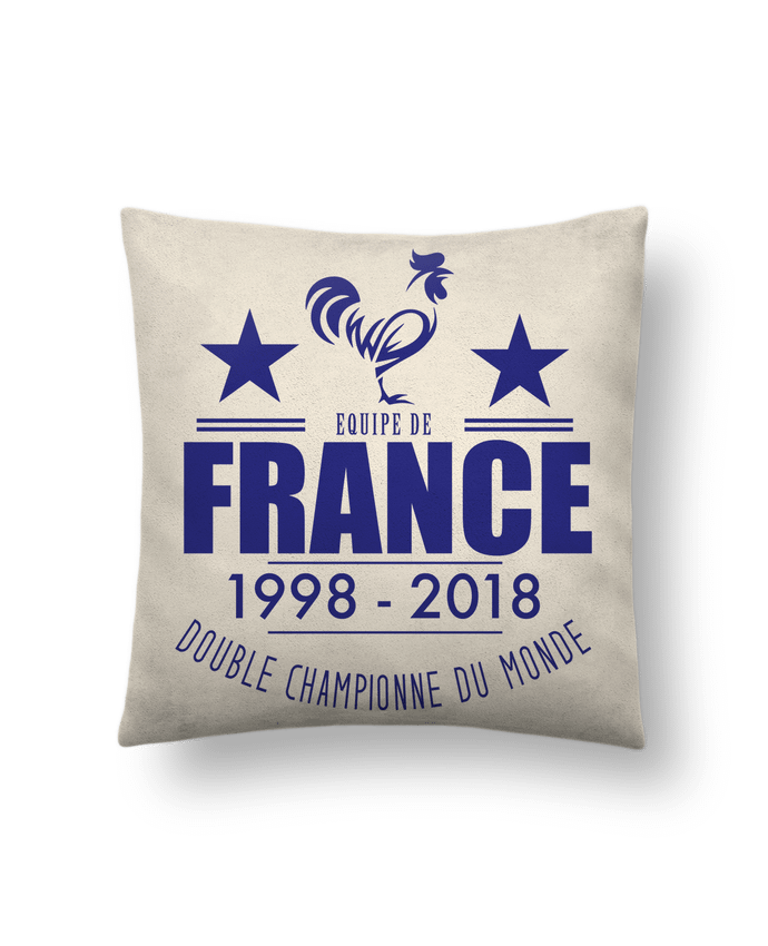 Cushion suede touch 45 x 45 cm Equipe de france double championne du monde by Yazz