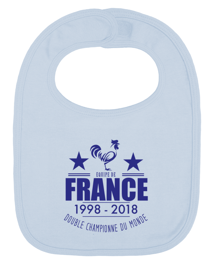 Baby Bib plain and contrast Equipe de france double championne du monde by Yazz