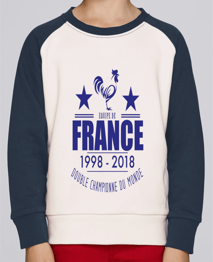 Sweatshirt Kids Round Neck Stanley Mini Contrast Equipe de france double championne du monde by Yazz