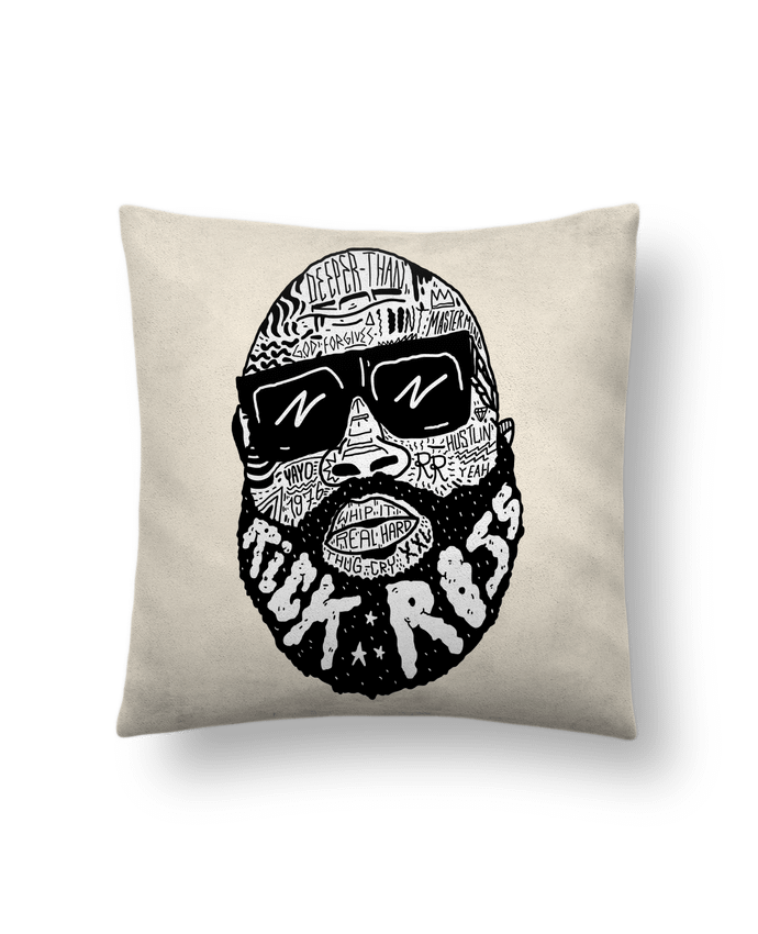 Cushion suede touch 45 x 45 cm Rick Ross head by Nick cocozza
