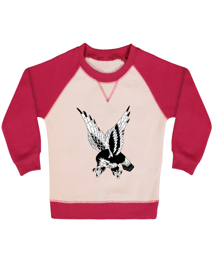 Sweatshirt Baby crew-neck sleeves contrast raglan Eagle Art by Nick cocozza