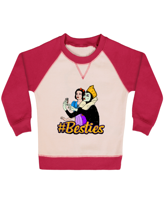 Sweatshirt Baby crew-neck sleeves contrast raglan Besties Snow White by Nick cocozza